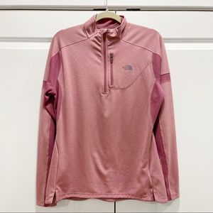 North Face Impulse Active 1/4 Zip Blush Rose Mauve Long Sleeve XL Sweatshirt Top